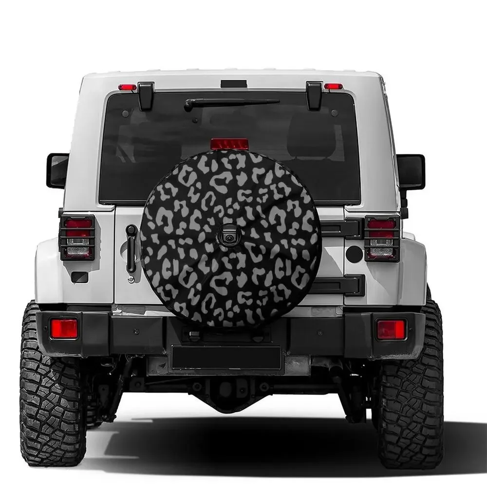 Jeep Spare Tire Cover Leopard Print Black White SUV Off Road Wheel New 18